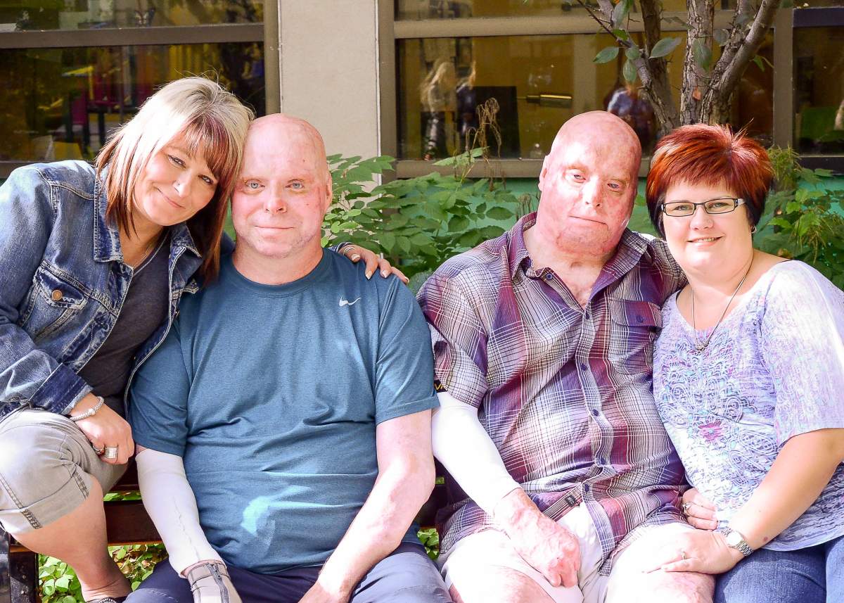 Wes and Wilf with their loved ones.