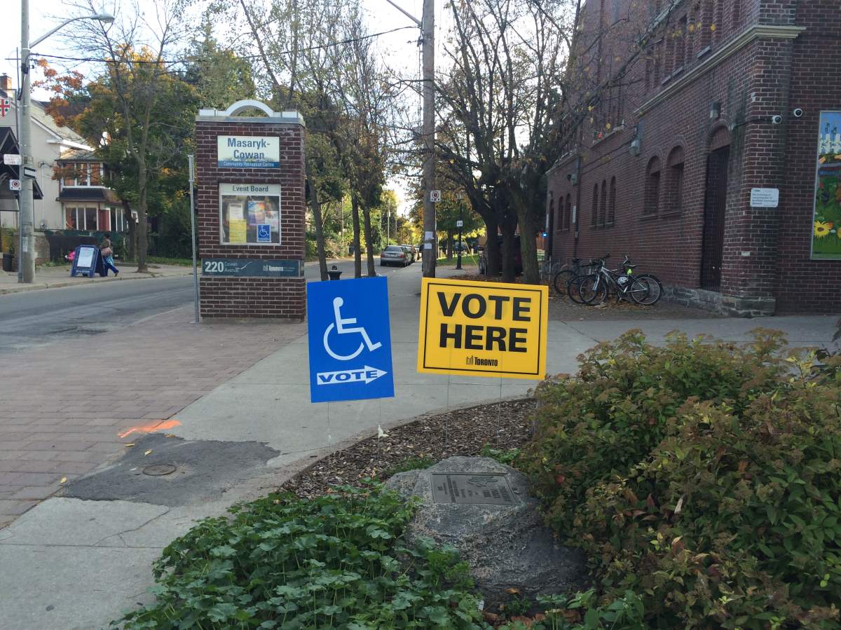 An advance polling station in Parkdale Oct. 19, 2014.