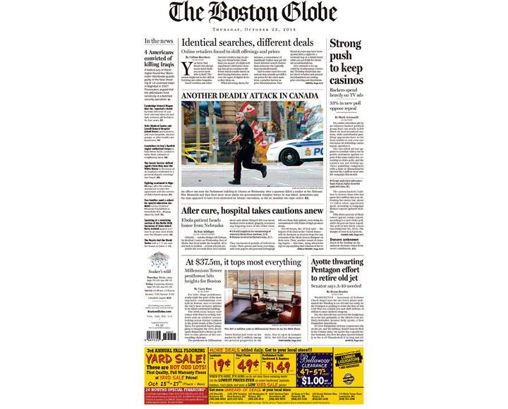 PHOTOS: Newspaper front pages day after Ottawa came under attack - image