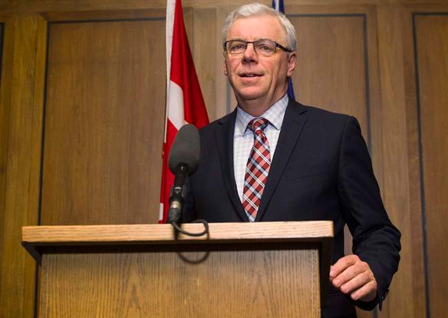 Manitoba Premier Greg Selinger holds a news conference  in Winnipeg Tuesday. David Lipnowski / The Canadian Press