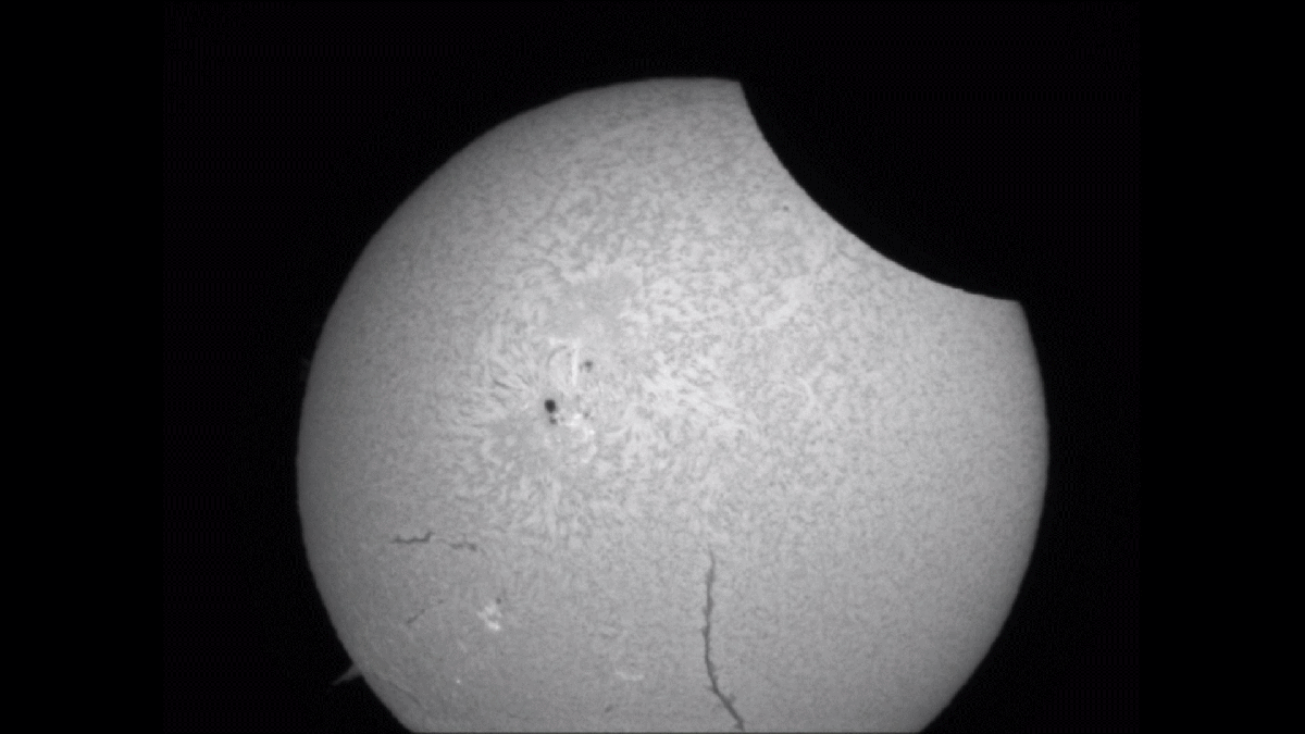 Bill Longo captured this series of images of a plane as it crossed the sun during Thursday's partial solar eclipse.
