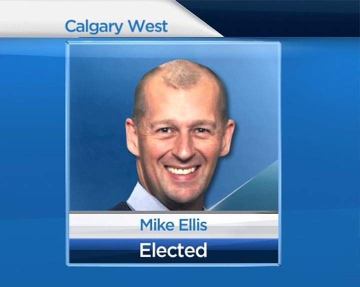 Calgary police officer Mike Ellis won the byelection in Calgary-West in a close race with the Wildrose candidate.