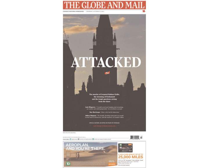 PHOTOS: Newspaper front pages day after Ottawa came under attack - image