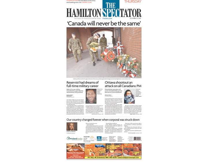 PHOTOS: Newspaper front pages day after Ottawa came under attack - image