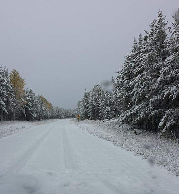 Highway 304 Manitoba snow