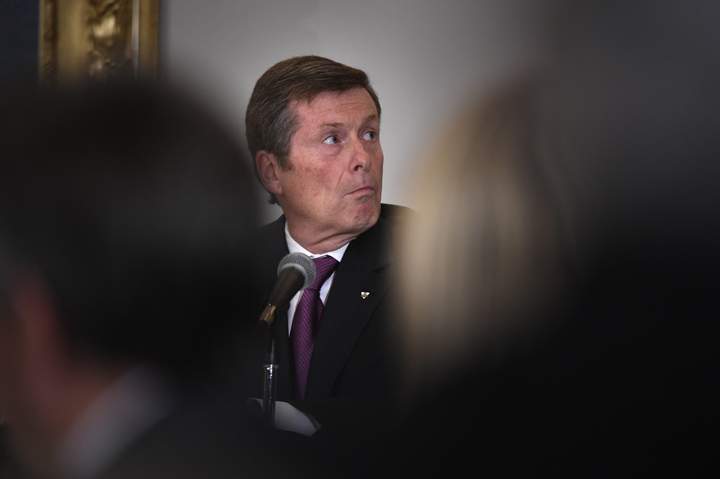 Toronto mayoral candidate John Tory takes part in a debate sponsored by the Churchill Society on Sept 17 2014.