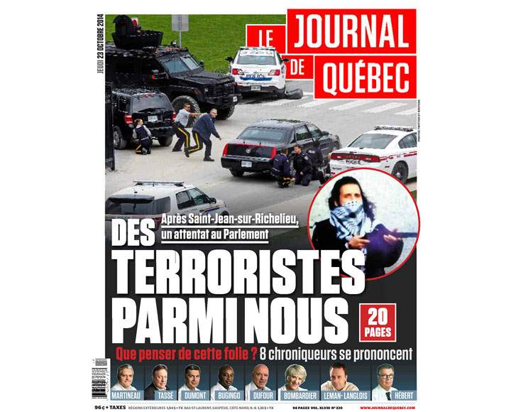 PHOTOS: Newspaper front pages day after Ottawa came under attack - image