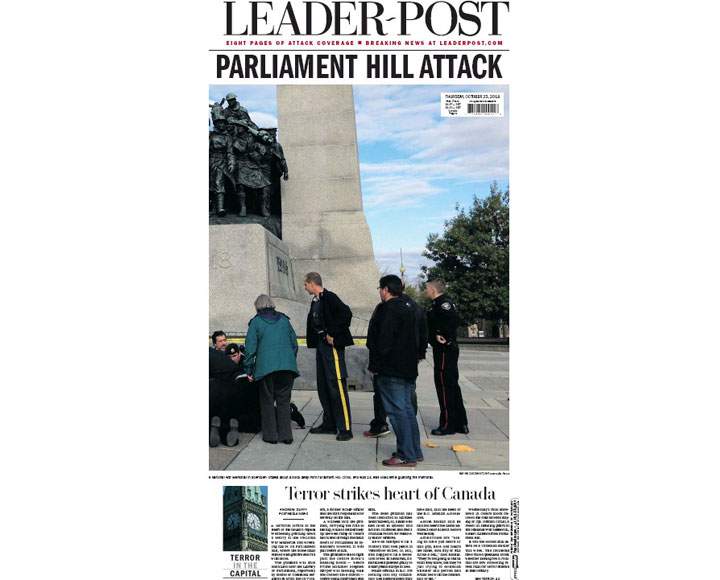 PHOTOS: Newspaper front pages day after Ottawa came under attack - image