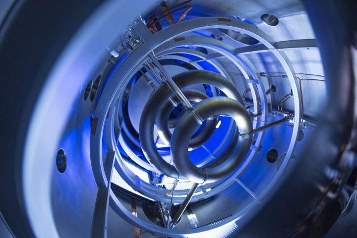 The magnetic coils inside of the compact fusion (CF) experiment are critical to plasma containment.