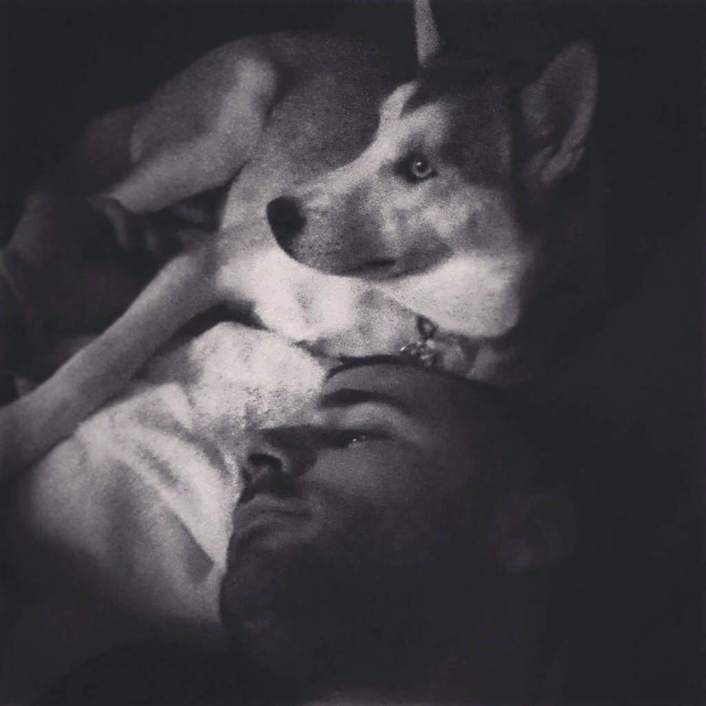Cpl. Nathan Cirillo and his dog take a nap