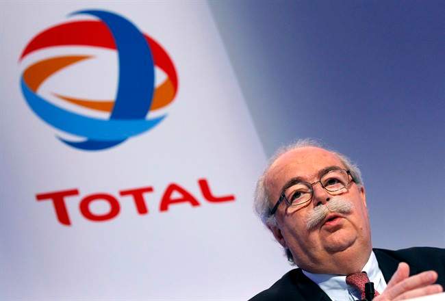 FILE - This Friday, Feb. 11, 2011, file photo shows French energy giant Total CEO, Christophe de Margerie addressing reporters during a press conference in Paris, France. The CEO of French oil giant Total SA was killed when his corporate jet collided with a snow removal machine Monday night at Moscow's Vnukovo Airport, the company said. Total "confirms with deep regret and sadness" that Chairman and CEO Christophe de Margerie died in a private plane crash at the Moscow airport, the company said in a press release dated Tuesday and posted on its website. (AP Photo/Christophe Ena, File)