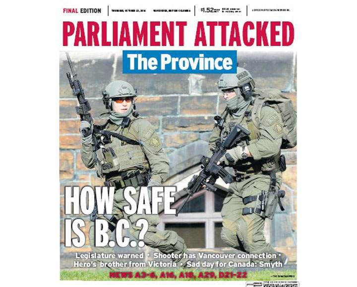 PHOTOS: Newspaper front pages day after Ottawa came under attack - image
