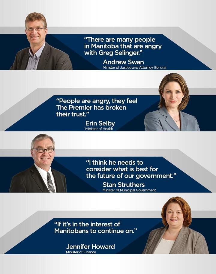 More ministers join call for Premier Greg Selinger to step down - image