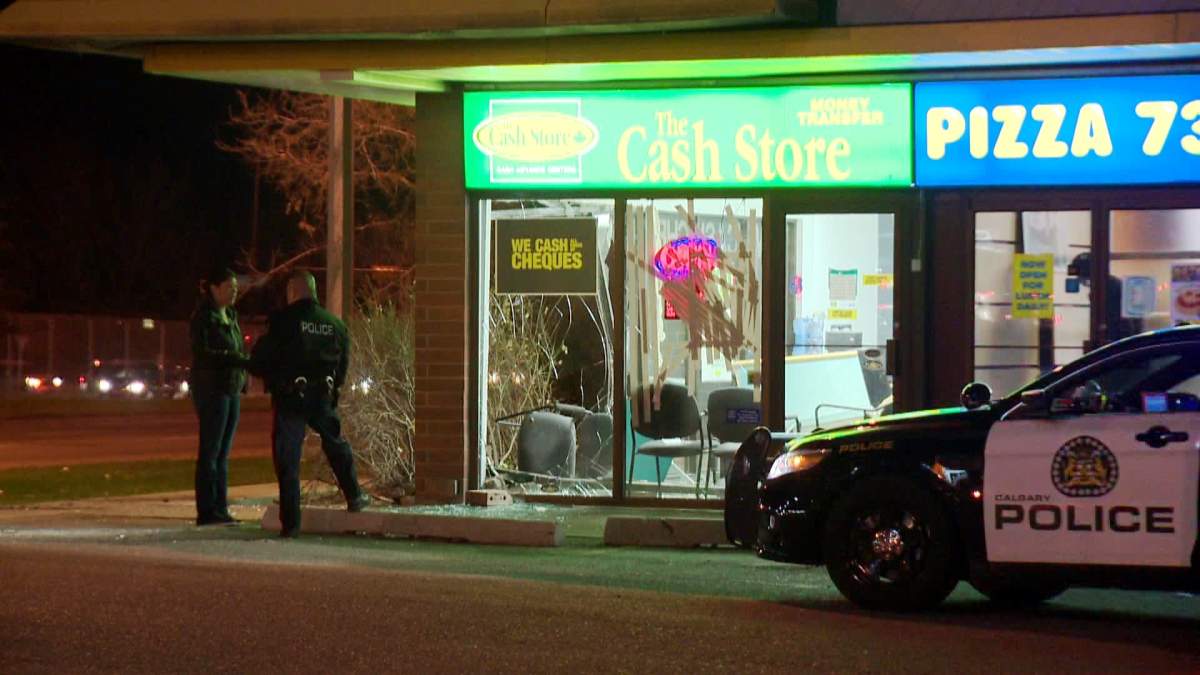 Police investigate a robbery at The Cash Store in the 3700 block of Memorial Drive S.E. on Wednesday, October 29, 2014.