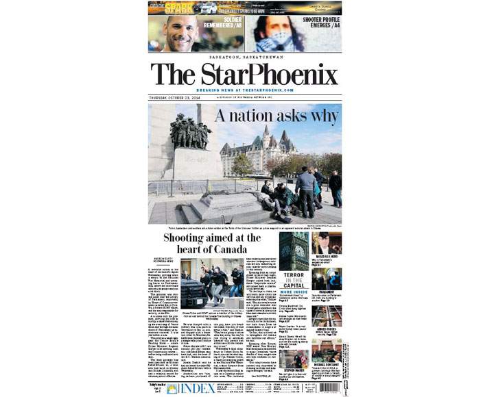 PHOTOS: Newspaper front pages day after Ottawa came under attack - image