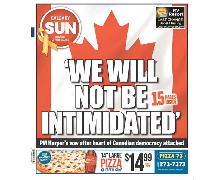 PHOTOS: Newspaper front pages day after Ottawa came under attack - image