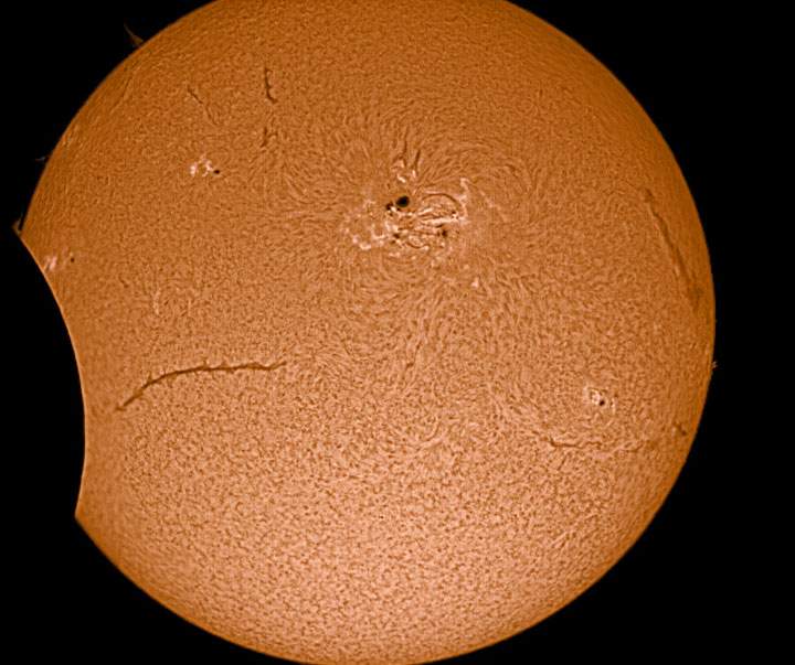 Partial solar eclipse from Alberta