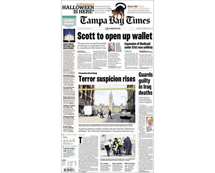 PHOTOS: Newspaper front pages day after Ottawa came under attack - image