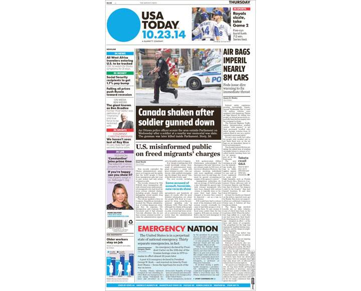 PHOTOS: Newspaper front pages day after Ottawa came under attack - image