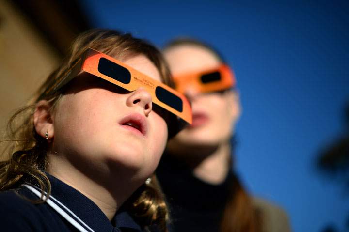 If you’re hoping to catch a glimpse of the solar eclipse, make sure you wear proper eclipse glasses.
