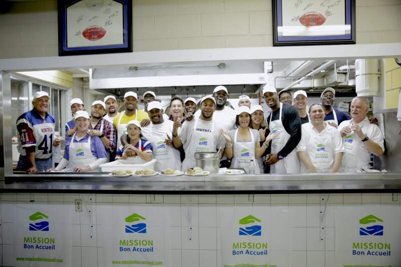 A glimpse of the team at the Welcome Hall Mission in Montreal, getting ready to welcome everyone for the charity's annual Thanksgiving dinner.