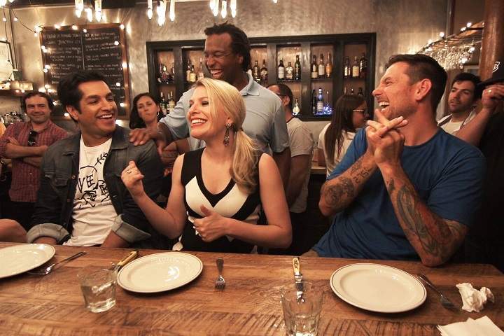 Hanging out with Anne-Marie Withenshaw and Chuck Hughes.