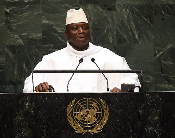 President of Gambia Al Hadji Yahya Jammeh addresses the 69th session of the United Nations General Assembly September 25, 2014 at the United Nations in New York. 