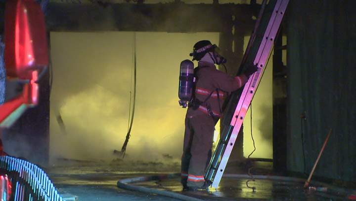 Saskatoon Fire Department pegs damage at $75,000 after garage destroyed by fire caused by unattended cooking.