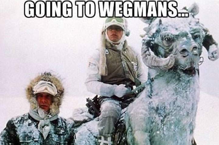 A relentless lake-effect snowstorm continued to pound western New York for a third day -- but many residents have kept a sense of humour.