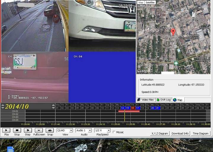 View from cameras and other data collected on a school bus in Manitoba.