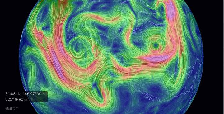 This image shows the low pressure system over the Aleutian Islands on Nov. 9 and it’s interaction with the system that will bring cold air to Canada and the U.S.
