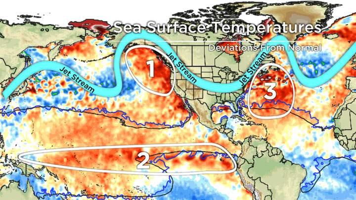 Sea surface temperatures and how the affect weather across Canada.