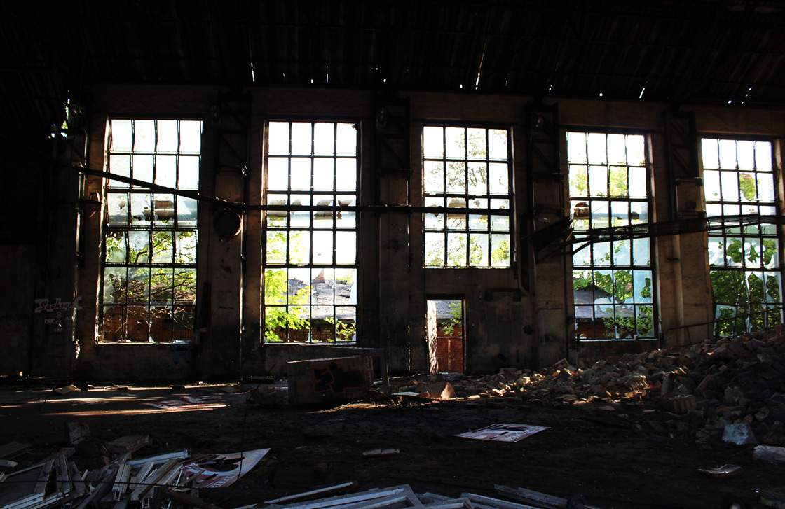 The old glassworks in the abandoned village of Haidemühl