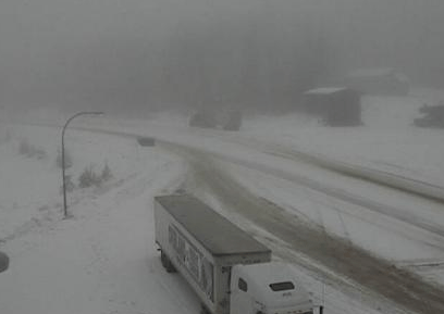 Kootenay Pass, Highway Summit, looking east.