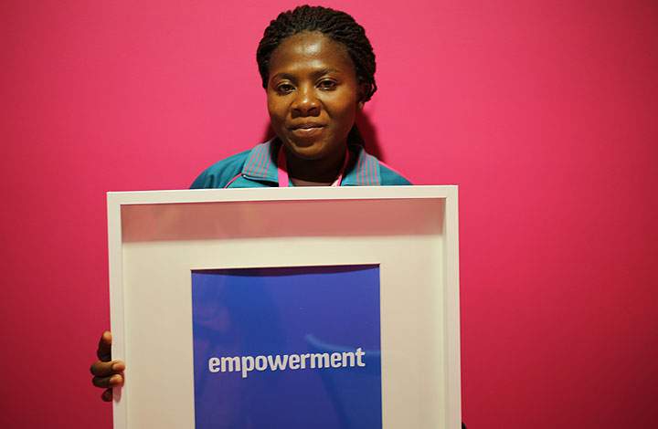 Mary Taedzerwa from Zimbabwe in Plan Canada’s office in Toronto.