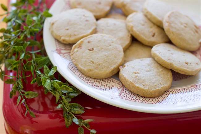 This Nov. 3, 2014, photo shows vanilla refrigerator cookies in Concord, N.H. These easy refrigerator cookies can be prepped ahead, then refrigerated for several days or frozen for months until the moment is right.