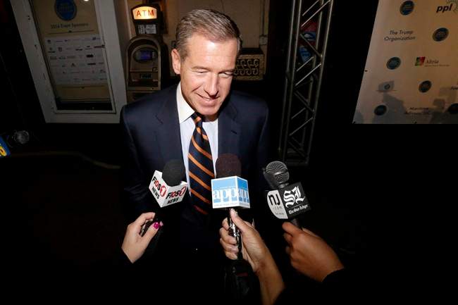 Television journalist Brian Williams arrives at the Asbury Park Convention Hall during red carpet arrivals prior to the New Jersey Hall of Fame inductions, Thursday, Nov. 13, 2014, in Asbury Park, N.J. 