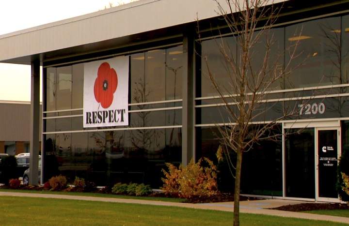 Several West Island businesses are marking Remembrance Day in a special way: by unfurling poppy banners along Highway 40 in Montreal.