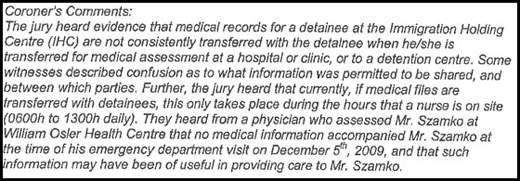 Szamko jury recommendations