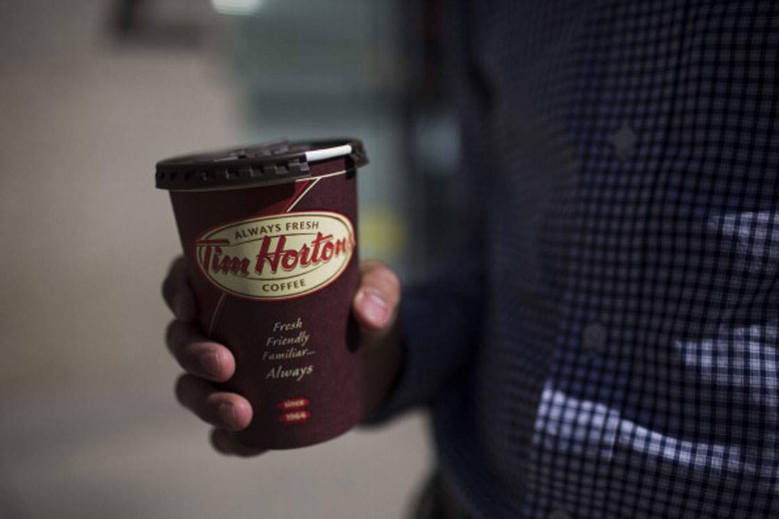 The price of a Tim Hortons coffee was increased by 10 cents on average in November.