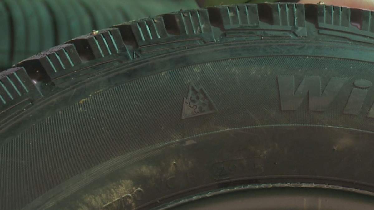The snow tire symbol (center) is put on tires that meet snow traction performance requirements.