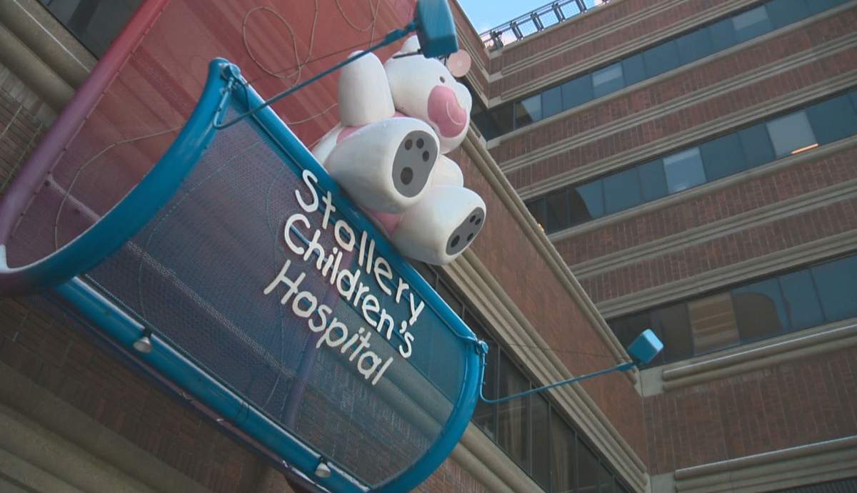 The entrance to the Stollery Children's Hospital.