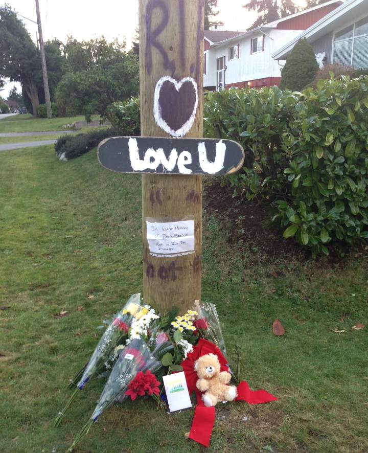 A makeshift memorial has been set up in honour of 15-year-old Dario Bartoli.