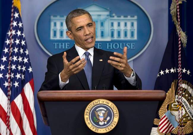 President Barack Obama speaks during a news conference in the Brady Press Briefing Room of the White House in Washington, Friday, Dec. 19, 2014.