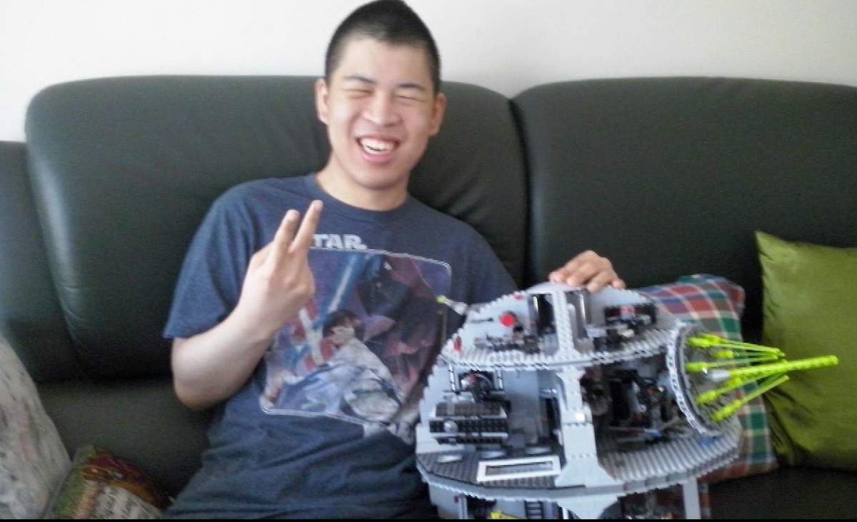 Wilson after finishing the Death Star Lego Set a couple weeks ago.