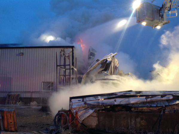 Estevan firefighters battle stubborn industrial blaze - image