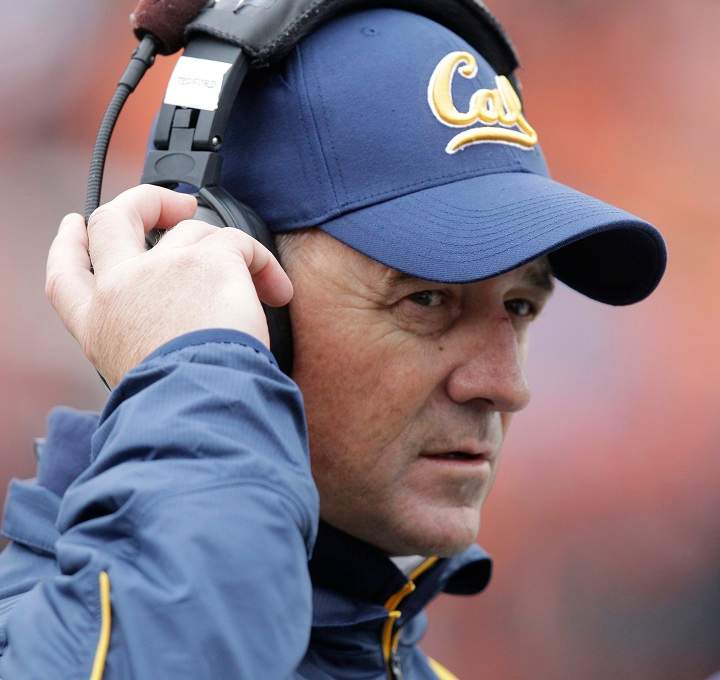 In this Oct. 30, 2010, file photo, California head coach Jeff Tedford looks on from the sidelines during an NCAA college football game with Oregon State in Corvallis, Ore. Tedford was fired on Tuesday, Nov. 20, 2012.