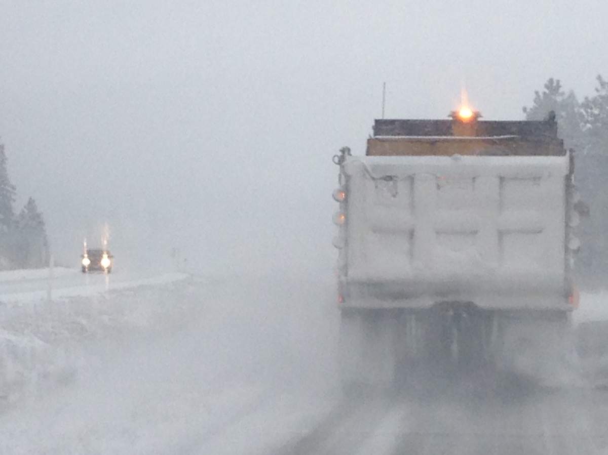 Snow blankets the Okanagan Connector.