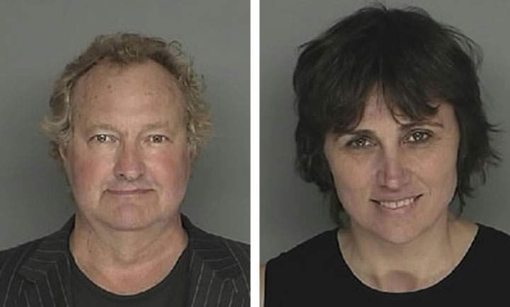 Randy Quaid and Evgenia Quaid in booking photos from the Santa Barbara County Sheriff's Department.