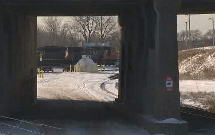 A 22-year-old woman’s legs were amputated after she was hit by a train near Victoria Bridge in Montreal on December 8, 2014.